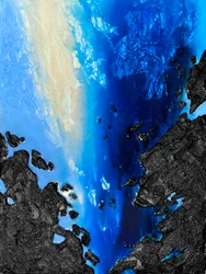 Abstrato Costeiro Azul Profundo
