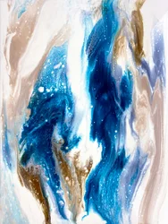 Fluido Dinâmico Azul e Dourado