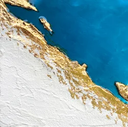 Mapa em relevo da Costa Dourada