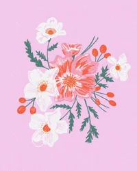 Ramo de flores cor-de-rosa