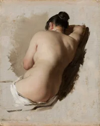Study of a Nude, c.1850 (óleo sobre tela)