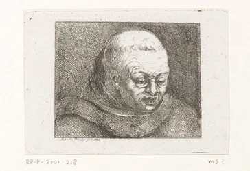 Busto de um monge com óculos