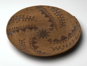 Bandeja de farinha de bolota, c.1860-1909 (bordo, casca e salgueiro)