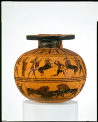 Aryballos de terracota (frasco de óleo), c.550 aC (terracota)