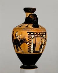 Terracotta lekythos, c.550-530 aC (terracota)