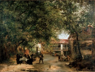 Vista da pousada Cazzuola fora do portão de Vittoria, Milão (pintura