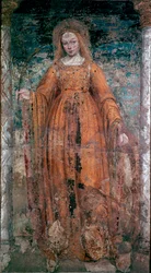 Santa Catarina de Siena Fresco de Ambrogio da Fossano chamada Bergognone (1460-1523). Dim. 170x77 cm Milão, Pinacoteca di Brera