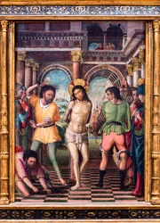 A Flagelação de Cristo. Início do século XVI (Pintura sobre madeira)