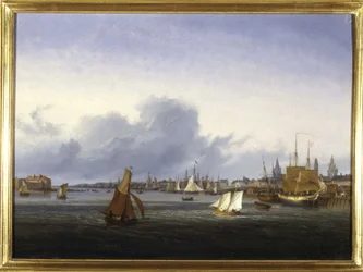 The Port of Calais by Louis Garneray, sd. circa 1820, Oil on canvas, H. 0,330; L. 0,460. CCIP Coll.