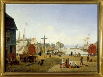 The Port of Honfleur, de Louis Garneray, sd. circa 1820, Oil on canvas, H. 0,330; L. 0,460. CCIP Coll.