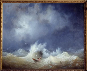 A Pintura do Naufrágio de Ambroise Louis Garneray (1783-1857) Brest do século XIX, Musee des Beaux Arts