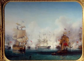Guerra da Independência da Grécia: vista da batalha naval de Navarino em 20/10/1827, 1827
