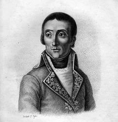 Almirante Eustache Bruix (1759-1805) - em" Retratos dos generais franceses após as vitórias e conquistas dos franceses" Gravado por Ambroise Tardieu em 1818. Coleção Stella.