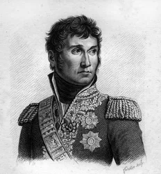 Jean Lannes (1769-1809), Duque de Montebello, marechal francês em "Retratos dos generais franceses após as vitórias e conquistas dos franceses". Gravado por Ambroise Tardieu em 1818. Colecção Stella.