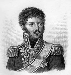 Louis Pierre de Montbrun (1770-1812) Cavaleiro de Montbrun e do Império, depois Barão de Montbrun e do Império, depois Conde de Montbrun- in" Retratos dos generais franceses seguindo as vitórias e conquistas dos franceses". Gravado por Ambroise Ta