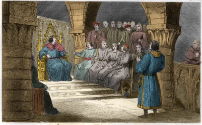 Philippe V (1294-1322), o Alto e o General de Estado, rejeitam as pretensões de Jeanne II (lei sálica) - Philippe V dit "Le Long" (1294-1322) - Os Estados-Generaux, convocados para o Louvre, declararam Philip V Rei e excluíram da coroa sua sobrinha Jeann