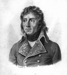 Retrato de Charles Antoine Desaix de Veygoux (1768-1800), general franca. - em Portraits des generaux francais seguindo as vitórias e conquistas dos franceses. Grave de Ambroise Tardieu, em 1818. Coleção Stella.