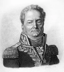 retrato de Pierre Margaron (1765-1824) foi um general francês durante a Revolução e os Impérios - em "Portraits des generaux francais en suite les victoires et conquetes des Francais". Grave por Ambroise Tardieu em 1818. Coleção Stella.