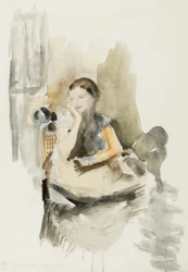 Helen, 1917 (lápis, pincel e wc no papel)