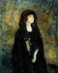 A Sra. Claude Johnson de preto