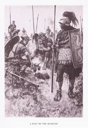 Uma parada à beira da estrada, ilustração de The Roman Soldier, 1928