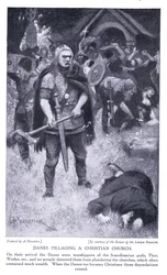 Dinamarqueses saqueando uma igreja cristã, de 1920