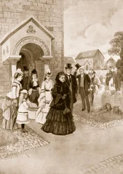 A Vida da Rainha Vitória em Osborne: Sua Majestade na Igreja de Whippingham, de &39;The Illustrated London News&39;, 1901