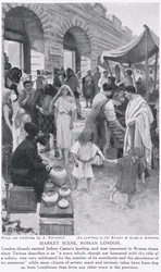 Cena do mercado romano, Londres, ilustração de &39;História das Nações de Hutchinson&39;, c.1910