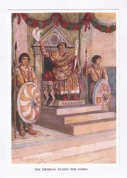 O Imperador começa os jogos, ilustração de O Soldado Romano, 1928