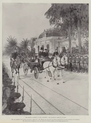 A viagem da rainha ao continente, a chegada de Sua Majestade em Nice