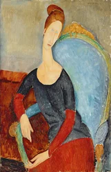 Mme Hébuterne numa cadeira azul, 1918