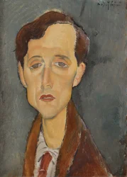 Retrato de Frans Hellens (1881-1972) por Modigliani, Amedeo (1884-1920). Óleo sobre tela, tamanho : 46x34