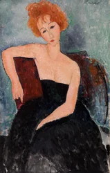 Garota ruiva em vestido de noite