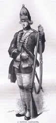 Um Granadeiro Britânico, ilustração de Cassells History of the United States publicada por Cassell, Petter & Galpin, c.1900 (litho)