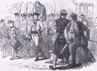 Uma ilustração de Cassell History of the United States publicada por Cassell, Petter & Galpin, c.1900 (litho)