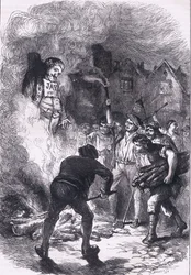 Burning of Jay "s effigy, ilustração de Cassells História dos Estados Unidos publicada por Cassell, Petter & Galpin, c.1900