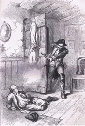 A atrocidade de Fanning: assassinato de um plantador americano, ilustração de Cassells History of the United States, publicada por Cassell, Petter & Galpin, cerca de 1900
