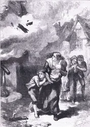 Incidente na queima de Norfolk, ilustração de Cassells History of the United States publicada por Cassell, Petter & Galpin, c.1900 (litho)