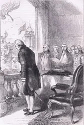 A instalação de Washington, ilustração de Cassells History of the United States publicada por Cassell, Petter & Galpin, c.1900 (litho)
