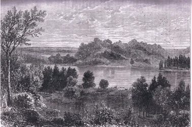 The valley of the Mississippi, ilustração de Cassells History of the United States publicada por Cassell, Petter & Galpin, c.1900 (litho)