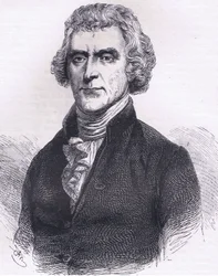 Thomas Jefferson, ilustração de Cassells History of the United States publicada por Cassell, Petter & Galpin, c.1900 (litho)