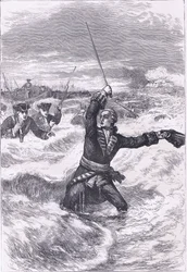 Wolfe desembarque em Louisburg, ilustração de Cassells History of the United States publicada por Cassell, Petter & Galpin, c.1900 (litho)