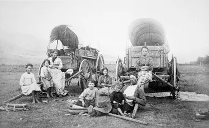 Família Pioneira Americana, c.1870 (foto a p/b)