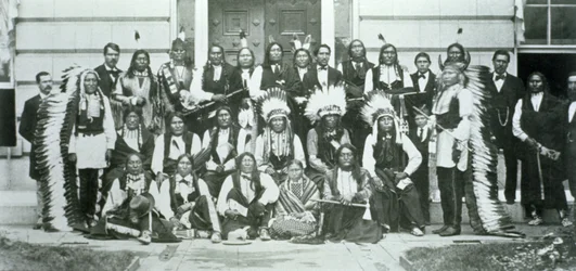 Delegação índia de líderes sioux em Washington, D.C., para protestar contra a violação do Tratado de Fort Laramie de 1868