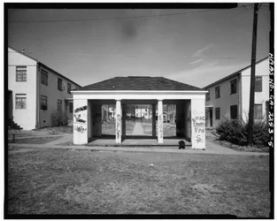 John Hope Homes (Public Housing), Bounded by Larkin, Dora, Spelman Streets & Lane, Atlanta, Fulton County, GA (foto a p/b)