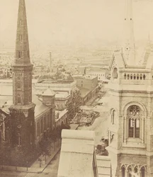 North Broad Street a partir da Câmara Municipal, da "Castner Scrapbook Collection", c.1875 (impressão albuminada)