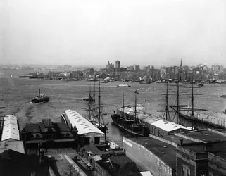 Panorama do porto de Nova York, antes de 1900