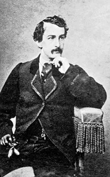 Retrato de John Wilkes Booth (foto a p/b)