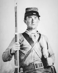Soldado John LeRoy Williams, Soldado Confederado do Exército (foto a p/b)
