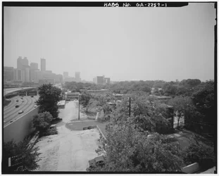 Techwood Homes (Moradia Pública), Limitada pela North Avenue, Parker Street, William Street & Lovejoy Street, Atlanta, Condado de Fulton, GA (foto a p/b)
